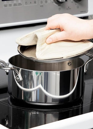 All-Clad Premium Pot Holder & Hot Pad: Heat Resistant to 500 Degrees - 100% Cotton, 10"x6.25" Hot Pad for Kitchen and Barbeque, (2-Pack), Almond