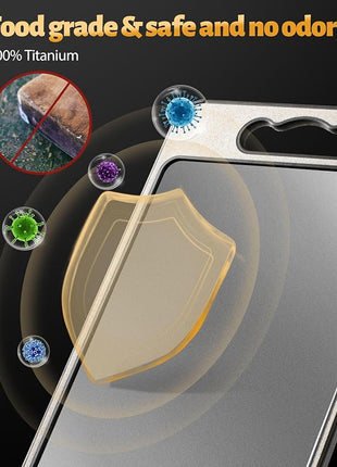 Titanium Cutting Board Double Sided for Kitchen,Knife Sharpener & Garlic Grater Wheat Straw + PP with Juice Groove Large Chopping Board（15×10In） Kitchen Necessities for Home