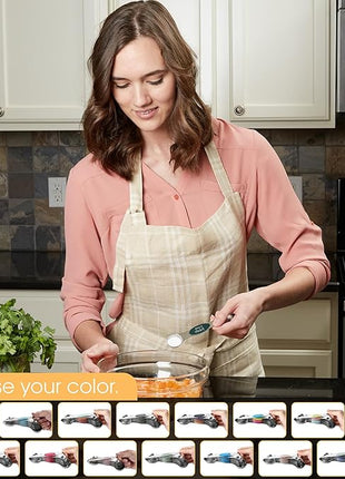 Spring Chef Stainless Steel Magnetic Measuring Spoons Set of 8 with Leveler, Stackable Magnetic Teaspoon & Tablespoon Set, Metal Kitchen Gadgets for Baking & Cooking, Fits in Spice Jars - Pine Green