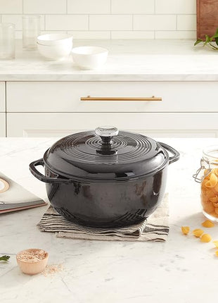 Lodge Manufacturing Company EC6D18 Enameled Dutch Oven, 6 qt, Midnight Chrome