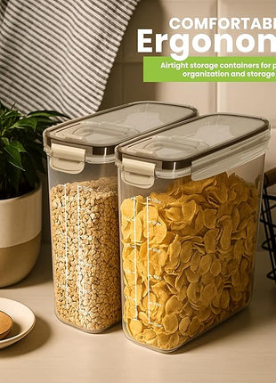 Utopia Kitchen Cereal Containers Storage Set – 3 Pack 4L(135.2 oz) Airtight Food Storage Containers with Lids, BPA-Free Cereal Dispensers for Pantry Organization and Storage (Clear)
