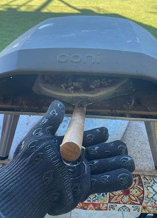 Oven Gloves with Fingers - 932°F Extreme Heat Proof and Cut Resistant Mitts for Kitchen, BBQ, Grill, Baking, Fire Pit - EN407 Certified with Non-Slip Silicone Grip and Cotton Lined for Comfort