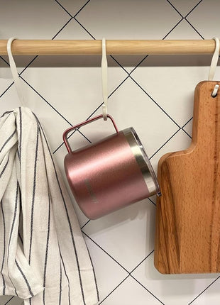 CHILLOUT LIFE Stainless Steel 16 oz - Vacuum Insulated Coffee Mug with Handle and Lid, Large Thermal Camping Coffee Mug Cup with Durable Sliding Lid for Women - Rose Gold