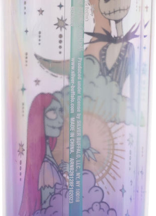 Silver Buffalo Disney Nightmare Before Christmas “Forever and Always” Featuring Jack Skellington and Sally Plastic Tall Cold Cup with Lid and Straw, 20 Ounces