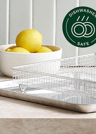 Cuisinart Air Fryer Toaster Oven, Digital Display, 1800 Watt Air Fryer Toaster Oven Combo with Adjustable Temperature and Controls, Stainless Steel Small Kitchen Appliance, TOA-65,Silver