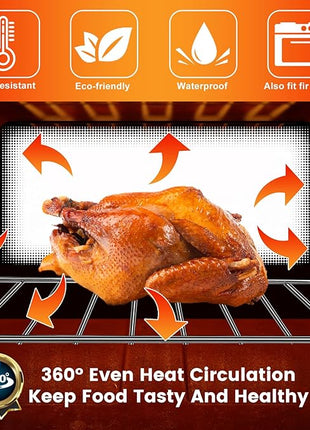 Air Fryer Rack for Cuisinart TOA-28 AFR-25 Air Fryer Convection Toaster Oven, 11.2''*10'' Air Fryer Stainless Steel Wire Rack Basket Tray Accessories Parts, Dishwasher Safes