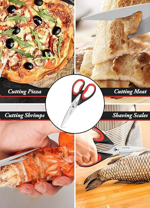 iBayam Kitchen Scissors All Purpose Heavy Duty, Kitchen Utensils Set, Stainless Steel Cooking Utensils Gadgets, Meat Poultry Food Shears Dishwasher Safe Utility Tools Home Gift, with Protective Sheath