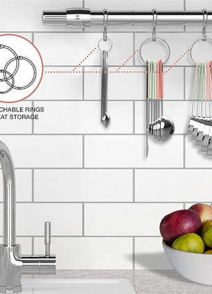 22-Piece Stainless Steel Measuring Cups and Spoons Set, Tad Dash Pinch Smidgen Drop Mini Measuring Spoons, Measuring Stick Leveler, Measurement Conversion Chart Fridge Magnet, (Country Chic)