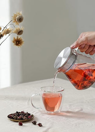 CNGLASS Insulated Espresso Glass Mugs 5.4oz/160ml, Small Clear Coffee Mugs Set of 2, Double Wall Glass Cups with Handle for Tea and Macchiato