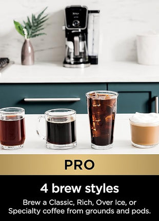 Ninja Hot and Iced Coffee Maker, Single Serve Coffee Maker and Drip Coffee Machine, DualBrew Pro Specialty 12-Cup with K-Cup Combo, Includes Permanent Filter, CFP307
