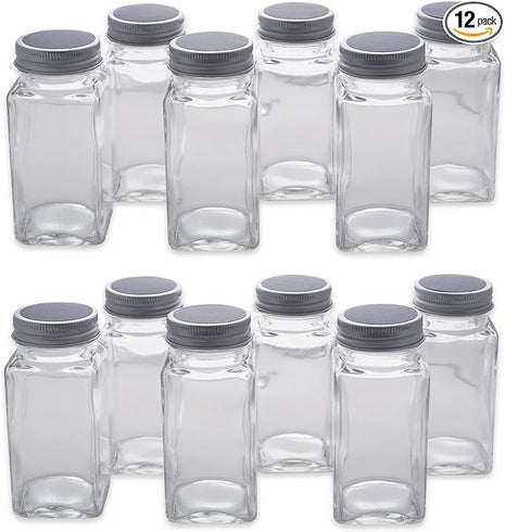 DII Farmhouse Vintage Decorative Metal Pantry Spice Rack Organizer, 4x2 4oz, Spice Jars 12 Piece