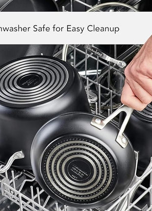 KitchenAid Hard Anodized Induction Nonstick Cookware Pots and Pans Set, 10 Piece, Matte Black