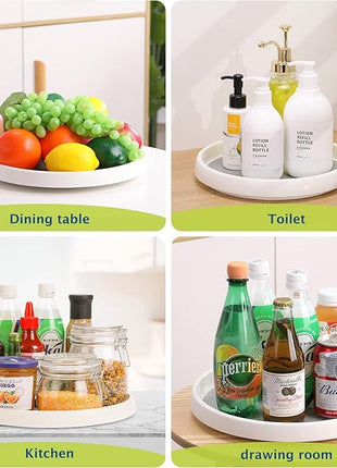 Set of 6, 10 Inch Non-Skid Lazy Susan Turntable, Lazy Susan Organizer for Cabinet, Pantry Organization, Kitchen Storage, Bathroom Sink Cabinet, Refrigerator, Countertop, Spice Rack (6 Pack 10 in)