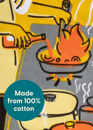 Blue Q Man With a Pan Funny Oven Mitts - Cute Oven Mitts, Home Kitchen Gifts, Cooking Accessories, Super-Insulated Quilting, Comfy Natural-Fitting Shape, 100% Cotton, Machine Wash, Size 12.5"L x 7.5"W