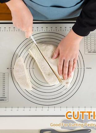 ALLTOP Bowl Spatula & Bench Scraper,Flexible Plastic Multipurpose Kitchen Pastry Cutter Tool,Food Scrappers for Bread Dough Baking Cake Fondant Icing,Set of 2 Pieces - White,Green