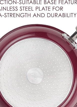 Rachael Ray Create Delicious Nonstick Cookware Pots and Pans Set, 13 Piece, Burgundy Shimmer