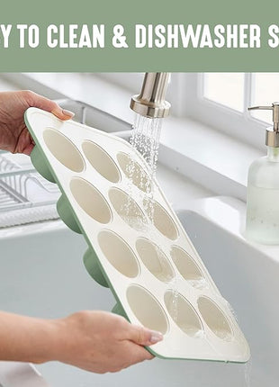 GreenLife 12-Cup Muffin Pan, PFAS-Free Healthy Nonstick Baking Tray, 11.4" x 1.9" x 15.9", Durable Ceramic Bakeware, Cupcakes, Egg Bites, Tarts, Brownies, Sage