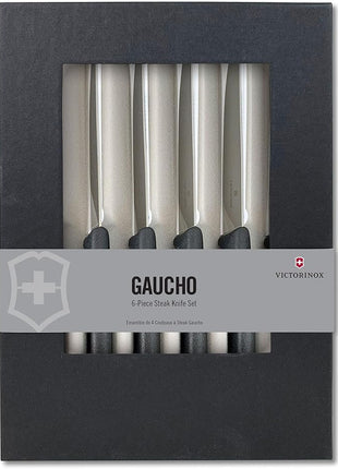 Victorinox Swiss Classic Steak Knives - Kitchen Utensils - Ergonomic, Stainless Steel Meat Knives - Black Handles, Straight Edge, 6-Piece Set