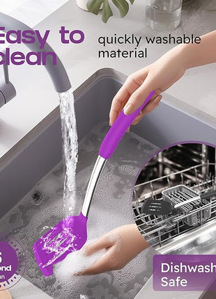 Silicone Spatula Set - Turner Spatulas Silicone Heat Resistant 600°F - Slotted & Solid Silicone Spatulas for Cooking Fish, Eggs, Pancakes Flipper – Silicone Cooking Utensils Set – Purple