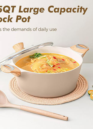 SENSARTE Ceramic Pots and Pans Set Nonstick, Kitchen Cookware Sets, 14-Piece Induction Cookware, Non-toxic Healthy Non Stick Cooking Set, with Frying Pans Set, PFAS PTFE PFOA PFOS Free