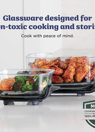 Ninja | Air Fryer | Crispi 4-in-1 Portable Cooking System | 4QT & 6 Cup Glass Containers, Crisper Plates & Storage Lids Included | Microwave, Freezer & Dishwasher Safe | Frosted Lilac | FN101PR