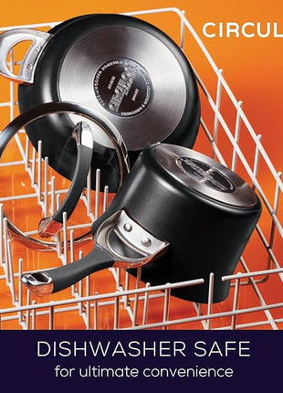 Circulon Symmetry Hard Anodized Nonstick Cookware Pots and Pans Set, 11-Piece, Black