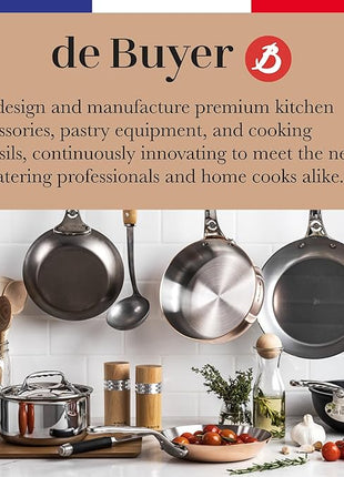 De Buyer MINERAL B Carbon Steel Fry Pan - 10.25” Diameter, 7.3” Cooking Surface - Ideal for Searing, Sauteing & Reheating - PFAS, PFOA & PFOS Free - Made in France