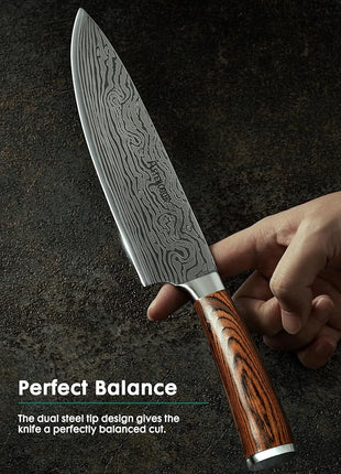 Astercook Chef Knife, 8 Inch Professional Kitchen Chef Knife, German High Carbon Stainless Steel Ultra Sharp Knife, Chefs Knives with Ergonomic Handle and Gift Box