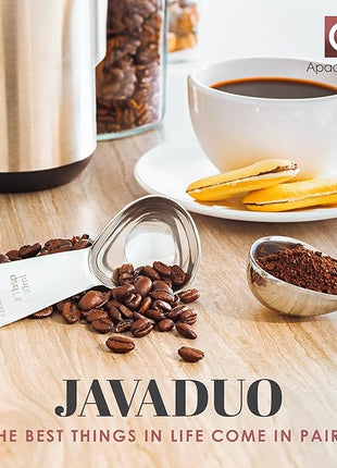 Apace Living Coffee Scoop (Set of 2) - 2 Tablespoon (2 Tbsp / 1/8 Cup / 1 oz) - The Best Stainless Steel Measuring Spoons for Coffee, Tea, and More