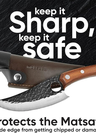 Matsato Kitchen Knife Leather Sheath, Japanese Steel Chef's Knife Holder Perfect for Cutting and Chopping, 6.3 Inch Knives holder