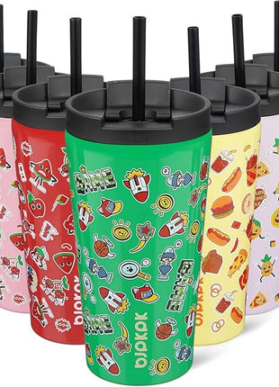 BJPKPK 18oz Stainless Steel Insulated Tumbler With lid And Straw Travel Coffee Thermal Tumblers Cup For Women And Men,Game