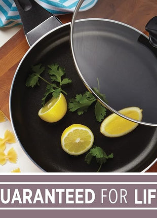 Farberware Dishwasher Safe Nonstick Jumbo Cooker/Saute Pan with Helper Handle - 6 Quart, Silver