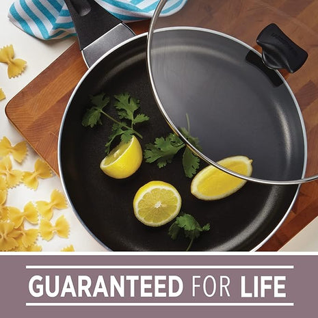 Farberware Dishwasher Safe Nonstick Jumbo Cooker/Saute Pan with Helper Handle - 6 Quart, Silver