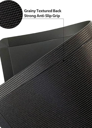 WK Flexible Plastic Cutting Boards Mats with Lip, Foldable Cutting Board for Kitchen Set of 3, Black Cutting Boards for Meat, Nonslip Cutting Mats Sheets, BPA Free, Dishwasher Safe