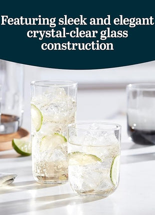 Libbey Polaris Tumbler Glasses, Axis, 17.75-ounce, Set of 8