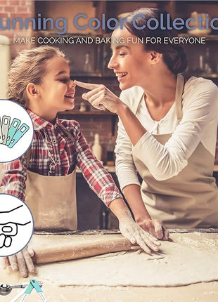 22-Piece Stainless Steel Measuring Cups and Spoons Set, Tad Dash Pinch Smidgen Drop Mini Measuring Spoons, Measuring Stick Leveler, Measurement Conversion Chart Fridge Magnet, (Farmhouse)