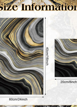 Boyiee Set of 6 Marble Kitchen Towels Gold Black Marble Tea Dish Towels 24 x 16 Inches Modern Absorbent Hand Washcloths Housewarming Gifts for Farmhouse Kitchen Bathroom Decorations