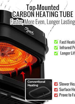 5.8QT Glass Air Fryer with Basket, Non-Toxic, BPA & Teflon Free, 8 Presets, Infrared Heating, Flip-Up Safety Shield, Oil-Less Cooking, Easy Clean, Compact for 1–3 People