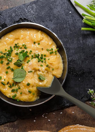 Upgrade Silicone Spatula Spoon Set,VOVOLY Heat Resistant Rubber Spoonula, Seamless Non-Stick Flexible Scrapers for Baking Mixing Tool,3 Pack, Black