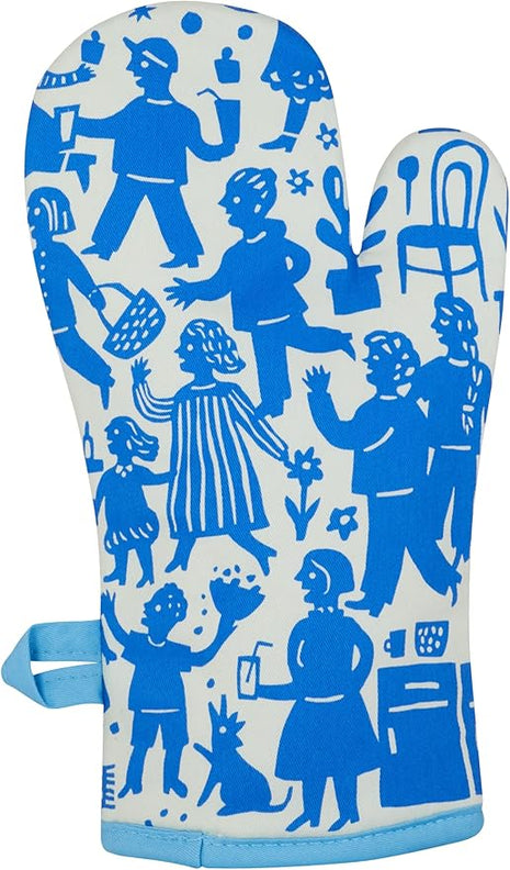 Blue Q Party's in The Kitchen Funny Oven Mitts - Cute Oven Mitts, Home Kitchen Gifts, Cooking Accessories, Super-Insulated Quilting, Comfy Natural-Fitting Shape, 100% Cotton, Size 12.5" L x 7.5" W