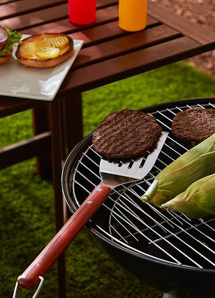 RSVP International Endurance BBQ Grill Spatula Flipper, 18" | Flip Burgers & Other Food w/ Long Handle that Keeps Hands Safe from Fire | Made from Stainless Steel & Rosewood