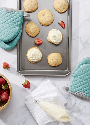 KitchenAid Asteroid Mini Oven Mitt Set, 5.5"x8", Aqua, 2 Piece