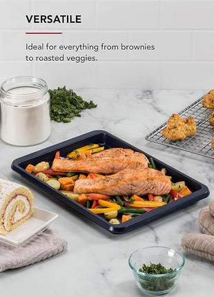 KitchenAid 9x13in Nonstick Aluminized Steel Baking Sheet, Ink Blue