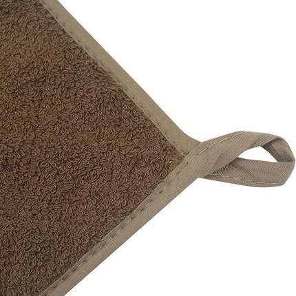 100% Cotton Kitchen Everyday Basic Terry Pot Holder Heat Resistant Coaster Potholder for Cooking and Baking Set of 5 Brown