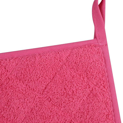 100% Cotton Kitchen Everyday Basic Terry Pot Holder Heat Resistant Coaster Potholder for Cooking and Baking Set of 5 (Dark Pink, Potholder)