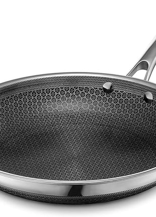 HexClad Hybrid Nonstick 10-Inch Frying Pan, Stay-Cool Handle, Dishwasher-Friendly, Oven-Safe Up to 900°F, Induction Ready, Compatible with All Cooktops