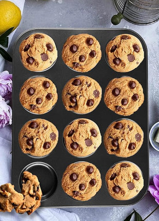 Muffin Top Pan 2 Pack Baking Pans Whoopie Pie Pan, Nonstick 3 Inch Yorkshire Pudding Pan for Pansuffin, Moon Pie, Cookies, Small Hamburger Bun