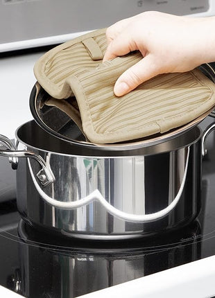 All-Clad Premium Pot Holder & Hot Pad: Heat Resistant to 500 Degrees - 100% Cotton, 10"x6.25" Hot Pad for Kitchen and Barbeque, (1-Pack), Cappuccino