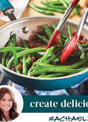 Rachael Ray Create Delicious Nonstick Cookware Induction Pots and Pans Set, 13 Piece - Teal Shimmer