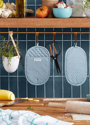 KitchenAid Asteroid Pot Holder 2-Pack Set, Blue, 6.5"x10"